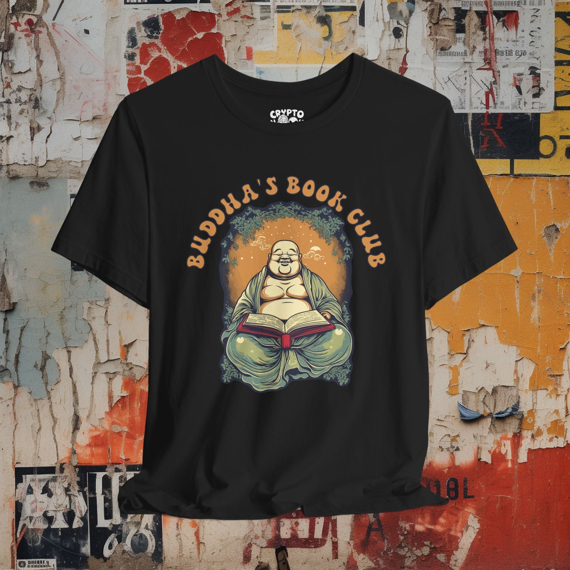 T-Shirt - Buddha's Book Club Tee | Unisex T-shirt | Spiritual, Books | Zen, Funny from Crypto Zoo Tees