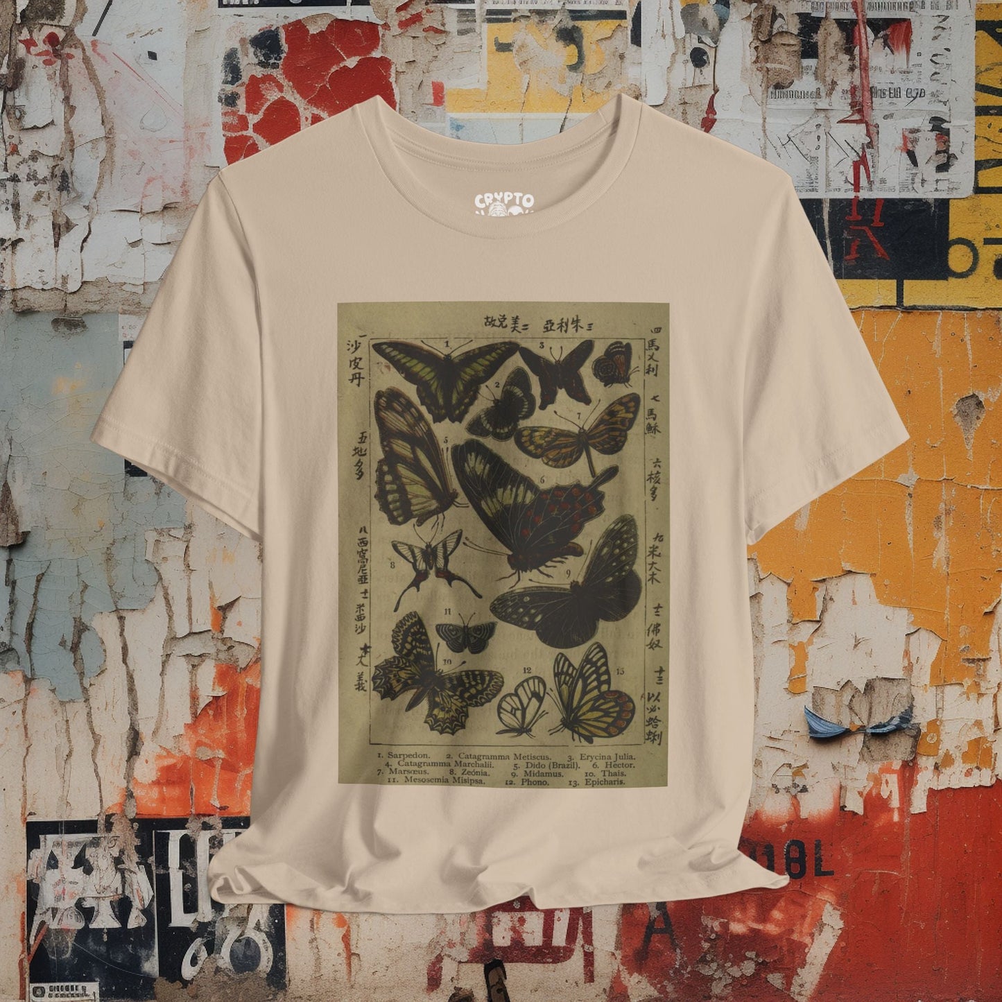 T-Shirt - Butterfly Ephemera Tee | Unisex T-shirt | Nature, Art | Vintage, Retro from Crypto Zoo Tees