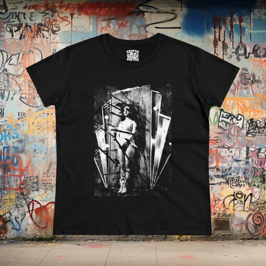T-Shirt - Carnival Knifethrower | Women's T-Shirt | Cotton Tee from Crypto Zoo Tees