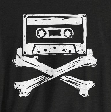 T-Shirt - Cassette Tape and Crossbones Funny Music Tee | Bella + Canvas Unisex T-shirt from Crypto Zoo Tees