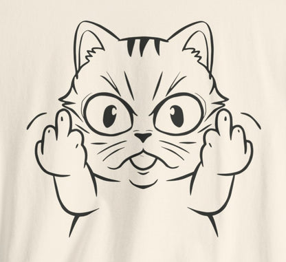 T - Shirt - Cat Middle Finger Flip Off Kitten | Animal | Bella + Canvas Unisex T - shirt from Crypto Zoo Tees