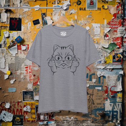 T - Shirt - Cat Middle Finger Flip Off Kitten | Animal | Bella + Canvas Unisex T - shirt from Crypto Zoo Tees