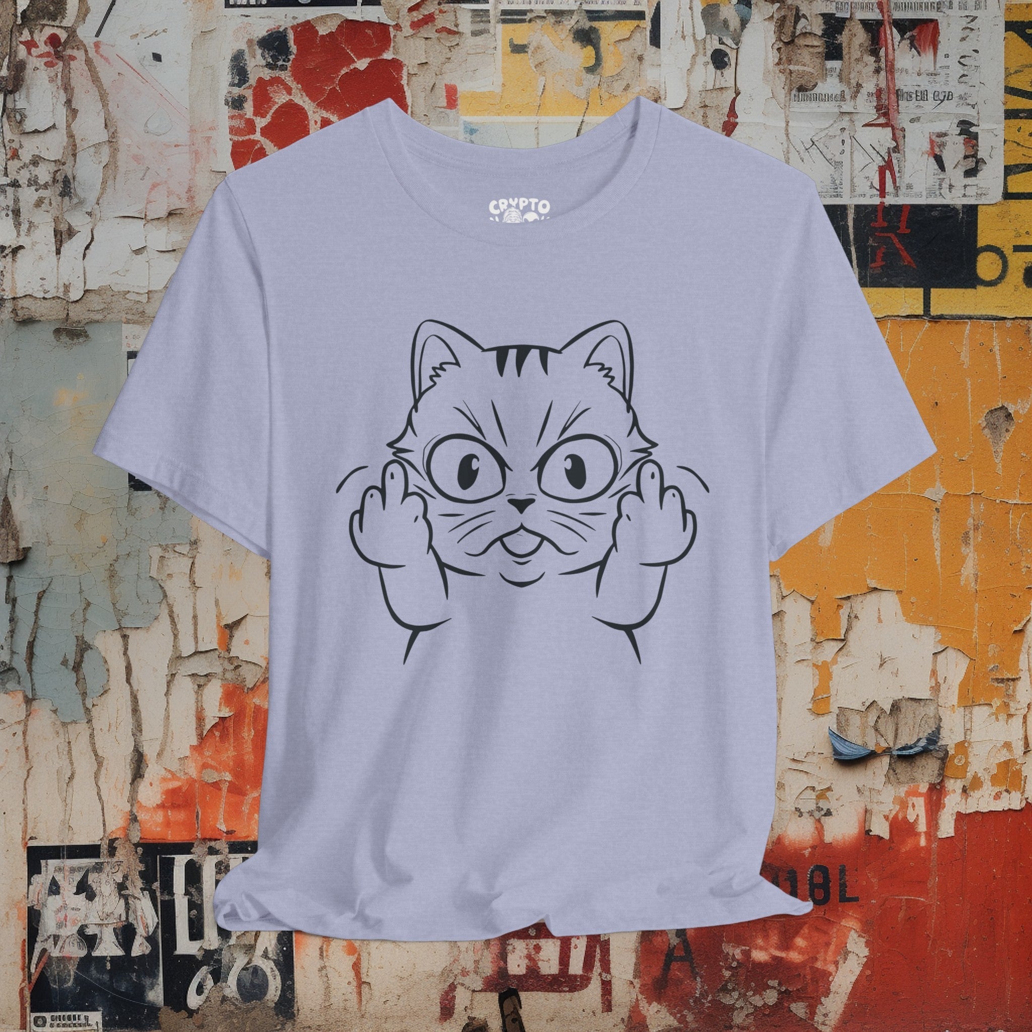 Cat flipping off fashion t shirt