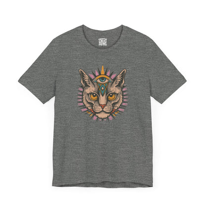 T-Shirt - Cat with Third Eye Tee | Unisex T-shirt | Spiritual, Cats | Psychedelic, Multicolor from Crypto Zoo Tees