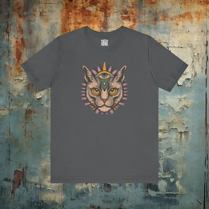 T-Shirt - Cat with Third Eye Tee | Unisex T-shirt | Spiritual, Cats | Psychedelic, Multicolor from Crypto Zoo Tees