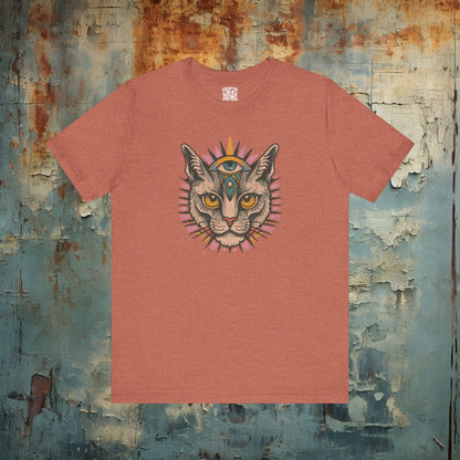 T-Shirt - Cat with Third Eye Tee | Unisex T-shirt | Spiritual, Cats | Psychedelic, Multicolor from Crypto Zoo Tees