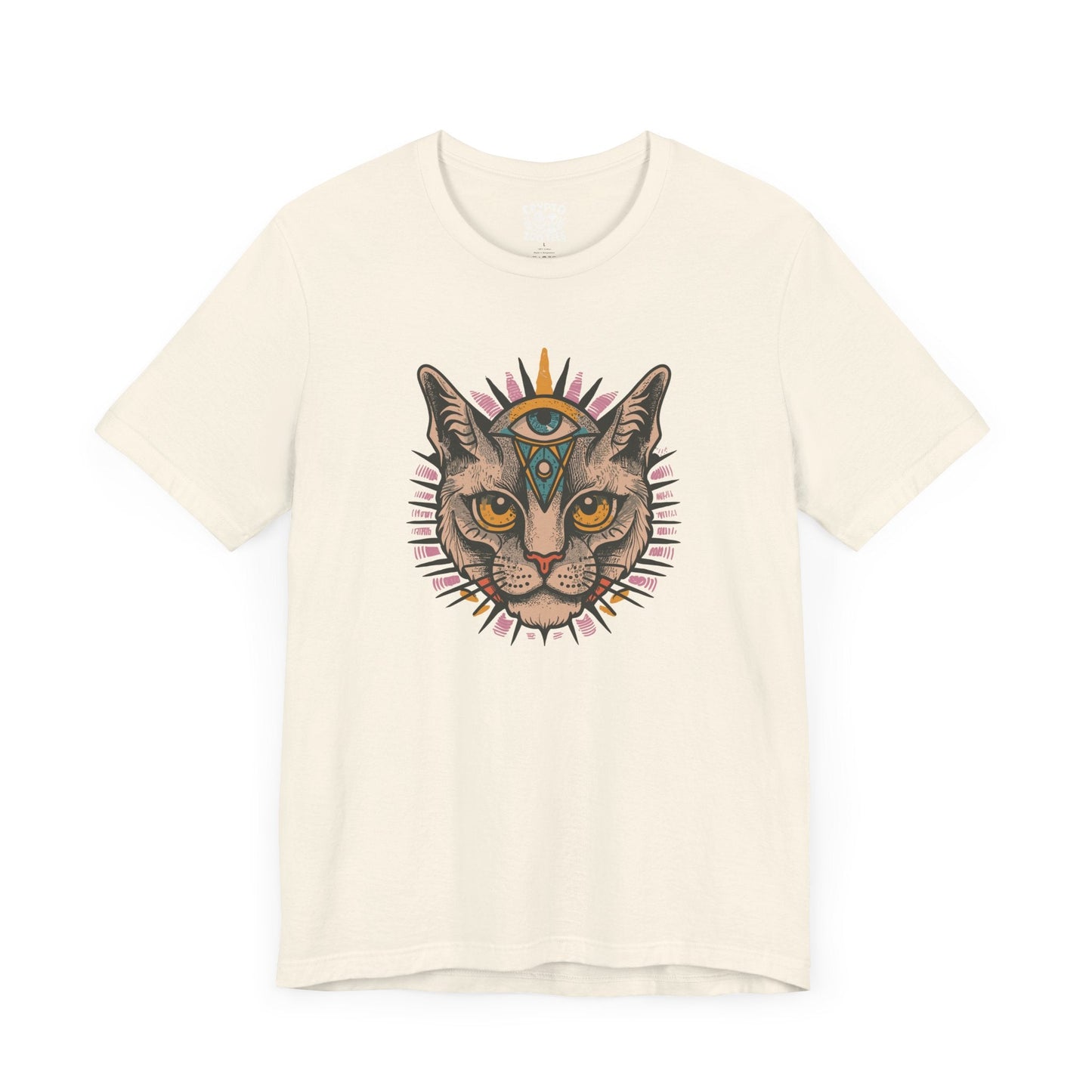 T-Shirt - Cat with Third Eye Tee | Unisex T-shirt | Spiritual, Cats | Psychedelic, Multicolor from Crypto Zoo Tees