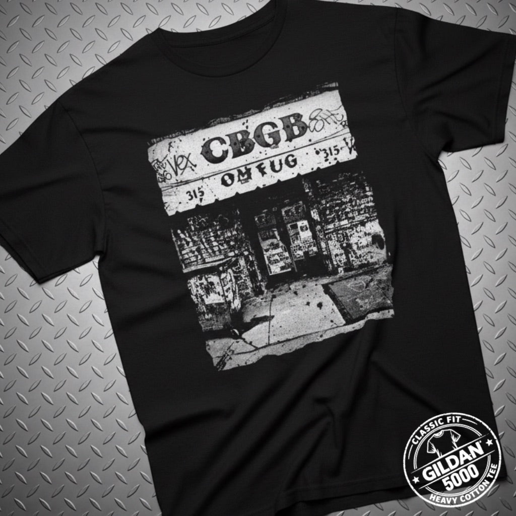 T-Shirt - CBGB Storefront Punk Shirt | Unisex Heavy Cotton - Gildan 5000 | Music | Punk from Crypto Zoo Tees