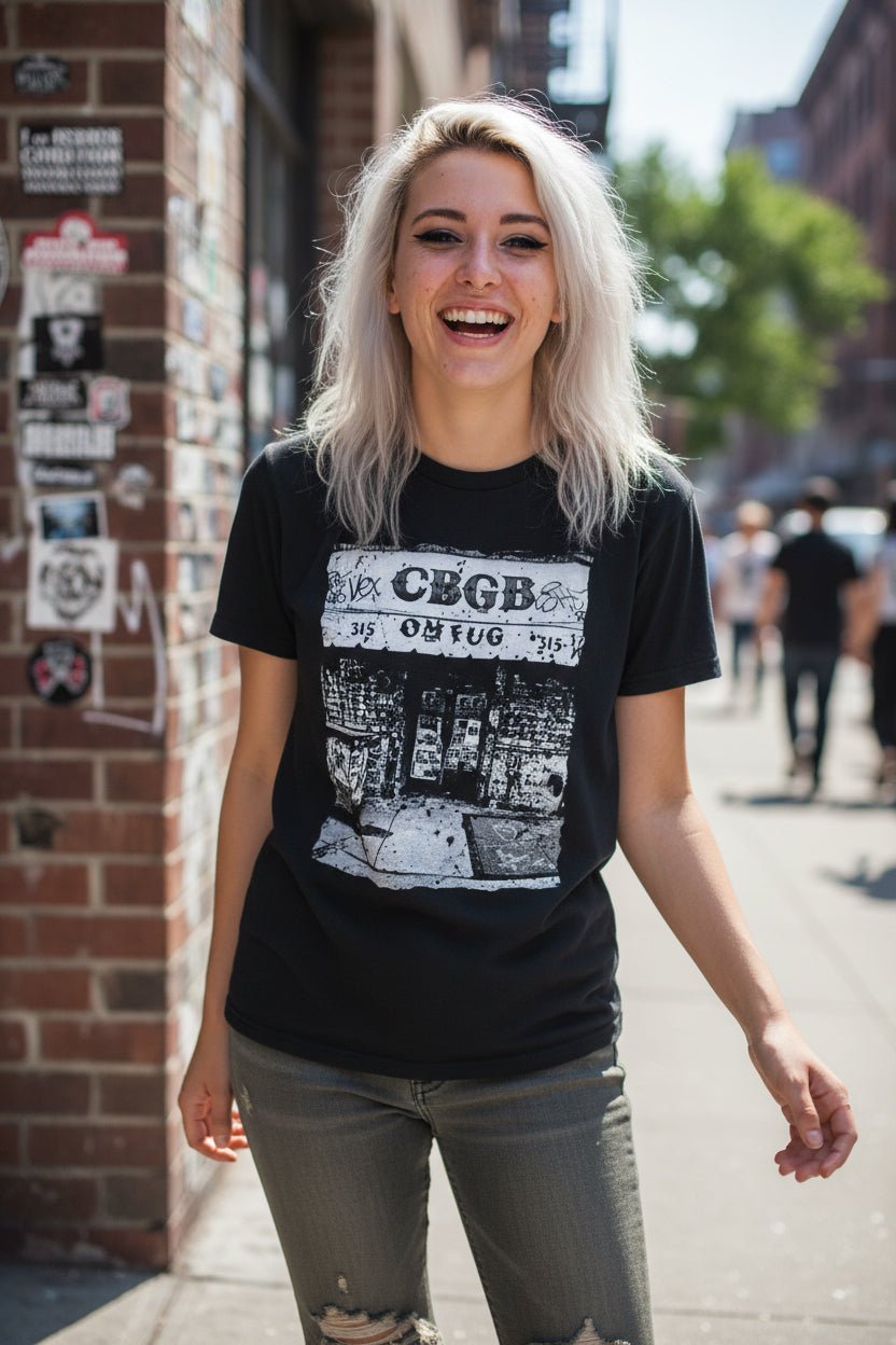 T-Shirt - CBGB Storefront Punk Shirt | Unisex Heavy Cotton - Gildan 5000 | Music | Punk from Crypto Zoo Tees
