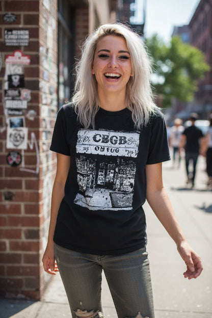 T-Shirt - CBGB Storefront Punk Shirt | Unisex Heavy Cotton - Gildan 5000 | Music | Punk from Crypto Zoo Tees