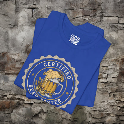 T-Shirt - Certified Beer Taster Tee | Bella + Canvas Unisex T-shirt from Crypto Zoo Tees