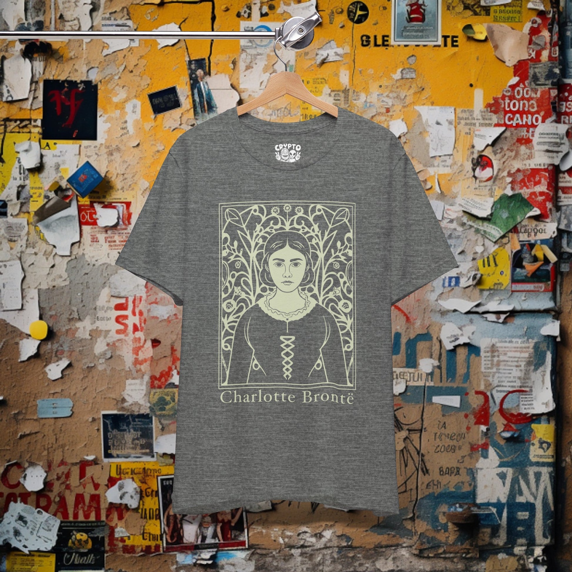 T-Shirt - Charlotte Bronte Author T-shirt | Bella + Canvas Unisex T-shirt from Crypto Zoo Tees