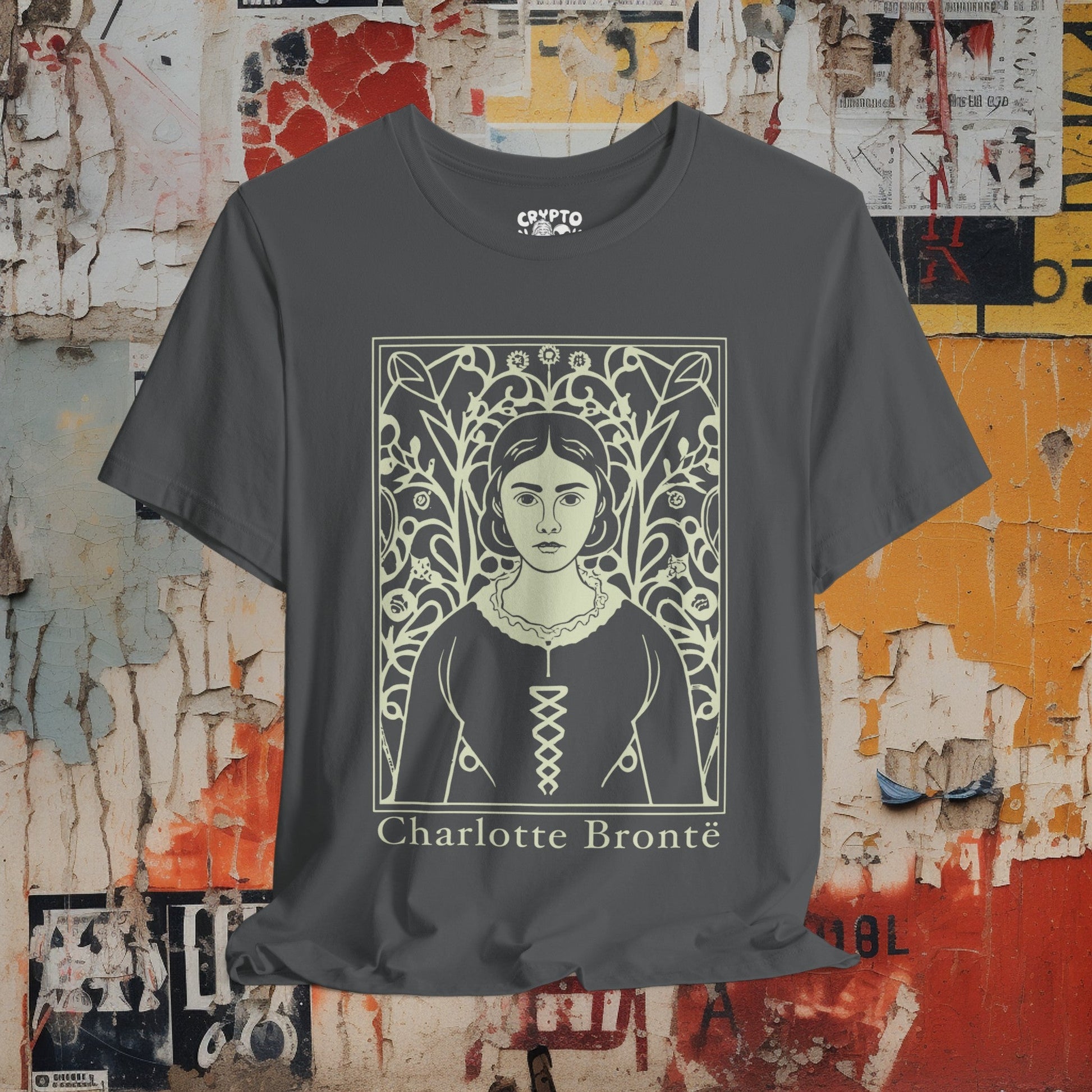 T-Shirt - Charlotte Bronte Author T-shirt | Bella + Canvas Unisex T-shirt from Crypto Zoo Tees