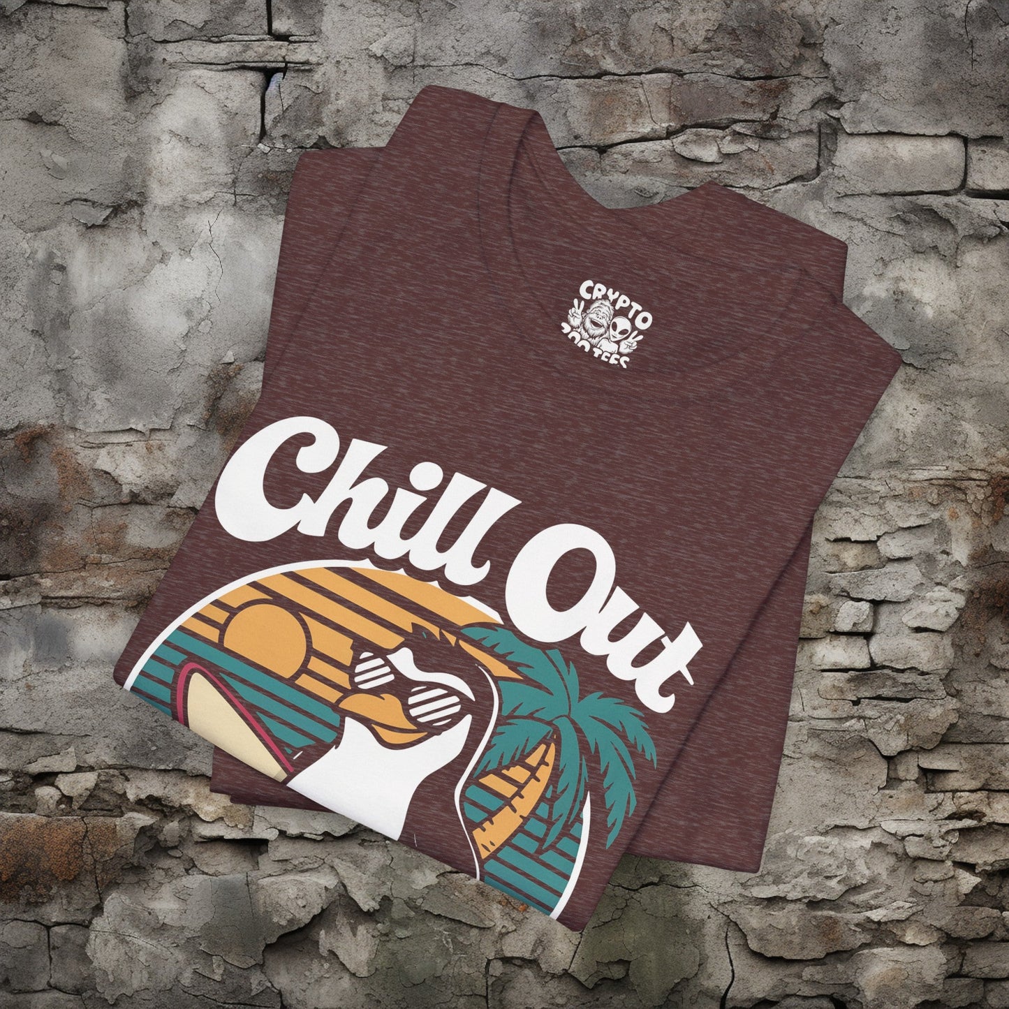 T-Shirt - Chill Out Bro Funny Penguin Surfing T-shirt | Bella + Canvas Unisex T-shirt from Crypto Zoo Tees