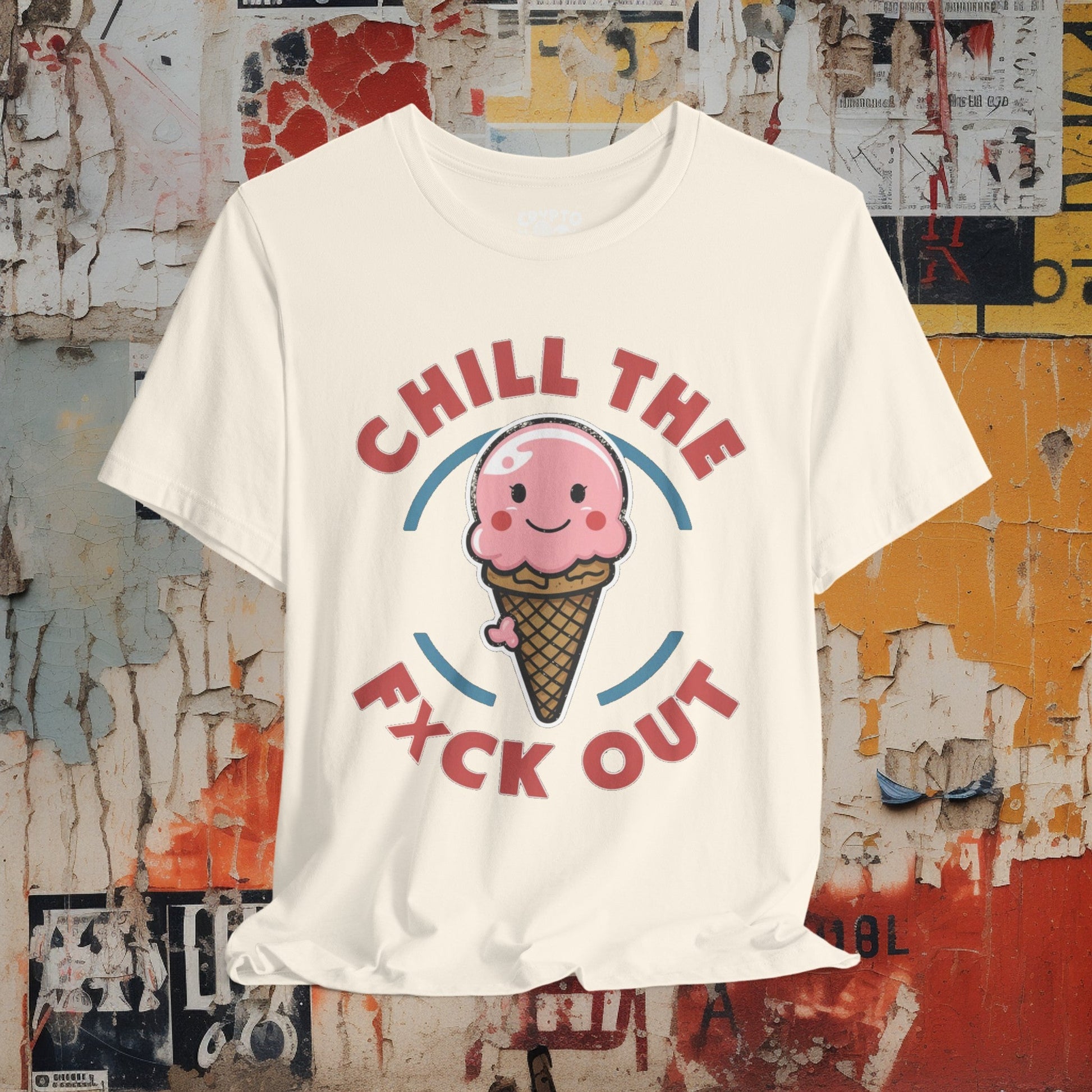 T-Shirt - Chill The F*ck Out Funny Ice Cream Cone T-shirt | Bella + Canvas Unisex T-shirt from Crypto Zoo Tees