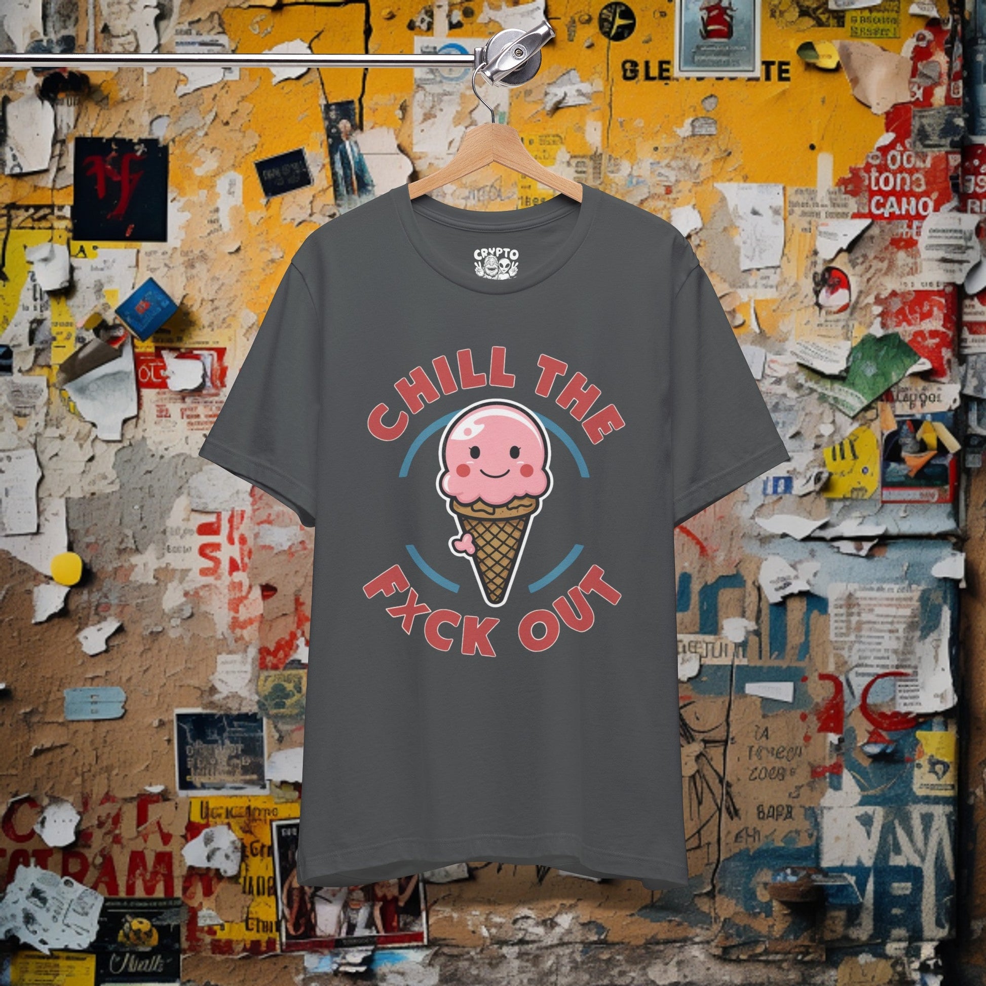 T-Shirt - Chill The F*ck Out Funny Ice Cream Cone T-shirt | Bella + Canvas Unisex T-shirt from Crypto Zoo Tees