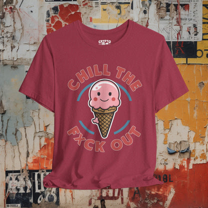 T-Shirt - Chill The F*ck Out Funny Ice Cream Cone T-shirt | Bella + Canvas Unisex T-shirt from Crypto Zoo Tees