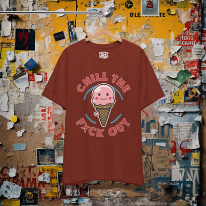 T-Shirt - Chill The F*ck Out Funny Ice Cream Cone T-shirt | Bella + Canvas Unisex T-shirt from Crypto Zoo Tees