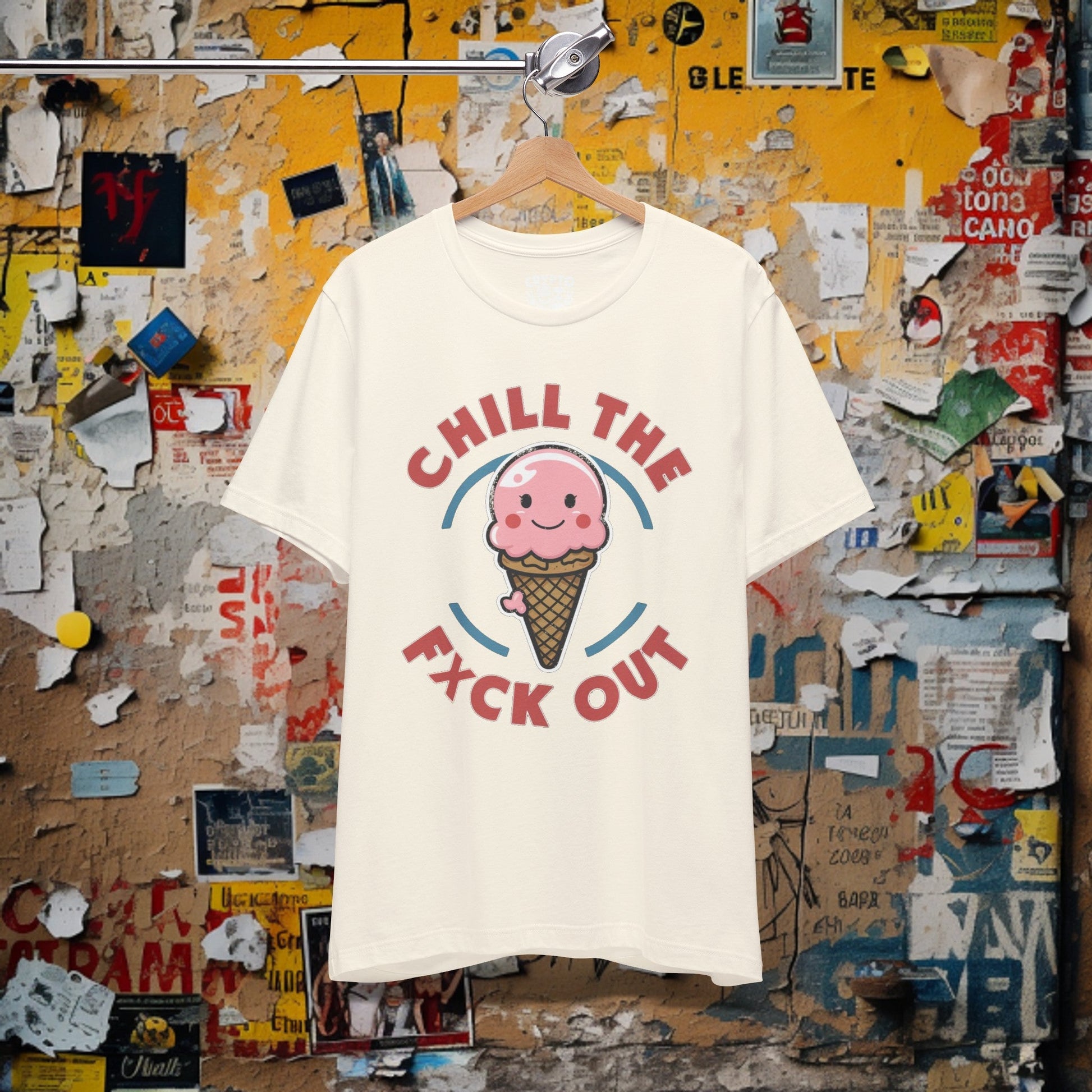 T-Shirt - Chill The F*ck Out Funny Ice Cream Cone T-shirt | Bella + Canvas Unisex T-shirt from Crypto Zoo Tees