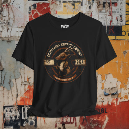 T-Shirt - Chupacabra Coffee Company Tee | Unisex T-shirt | Cryptids, Coffee | Funny, Retro from Crypto Zoo Tees