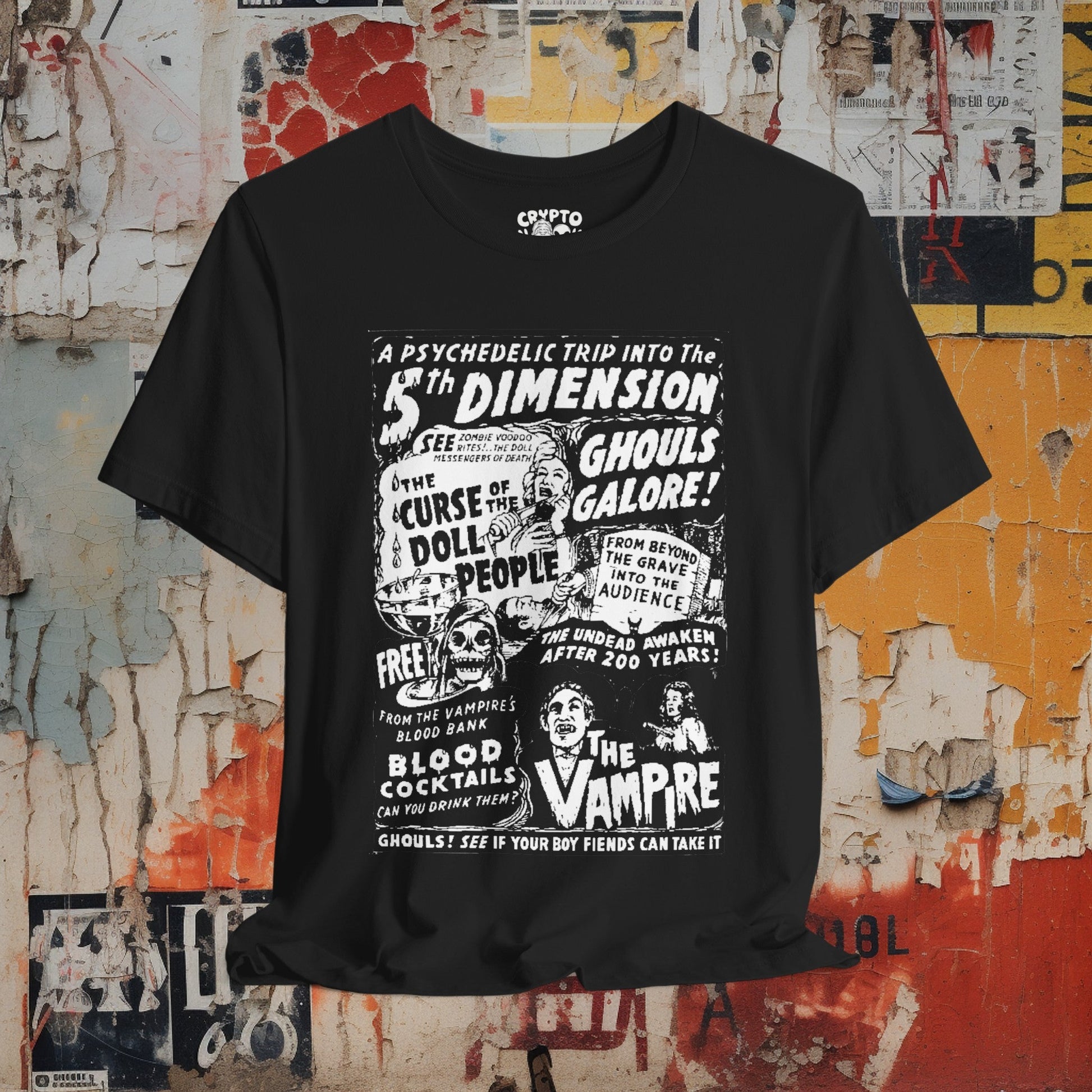 T-Shirt - Classic Horror | Curse of the Doll People | The Vampire | Bella + Canvas Unisex T-shirt from Crypto Zoo Tees