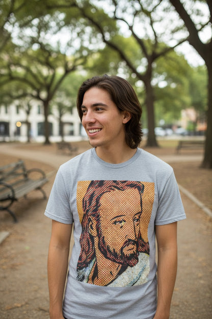 T-Shirt - Comic Jesus Shirt | Unisex Heavy Cotton - Gildan 5000 | Spiritual, Retro & Vintage, Art & Artists | Punk from Crypto Zoo Tees