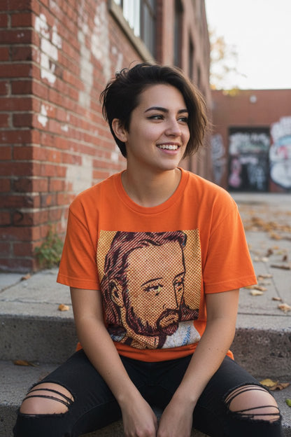 T-Shirt - Comic Jesus Shirt | Unisex Heavy Cotton - Gildan 5000 | Spiritual, Retro & Vintage, Art & Artists | Punk from Crypto Zoo Tees