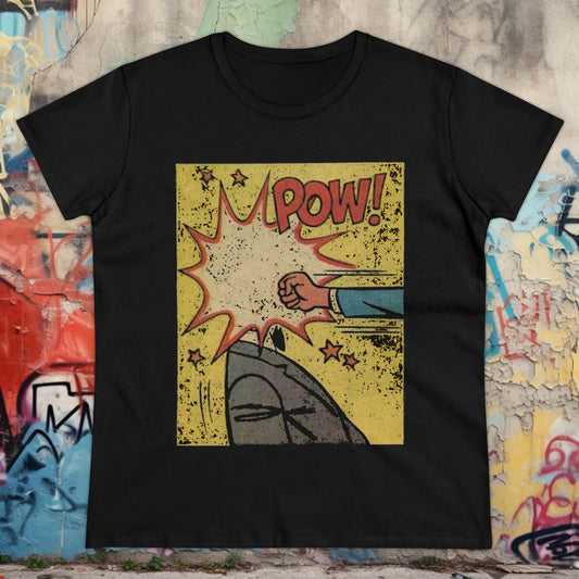 T-Shirt - Comic Pow | Women's T-Shirt | Cotton Tee from Crypto Zoo Tees