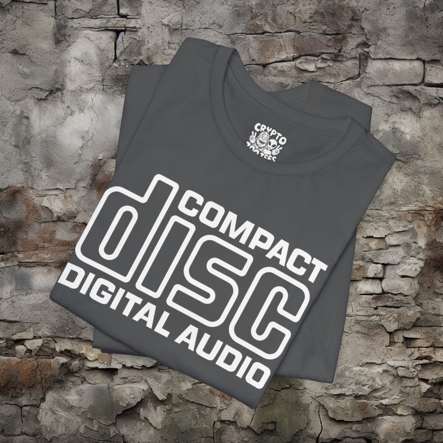 T-Shirt - Compact Disc Digital Audio Logo Tee | Bella + Canvas Unisex T-shirt from Crypto Zoo Tees