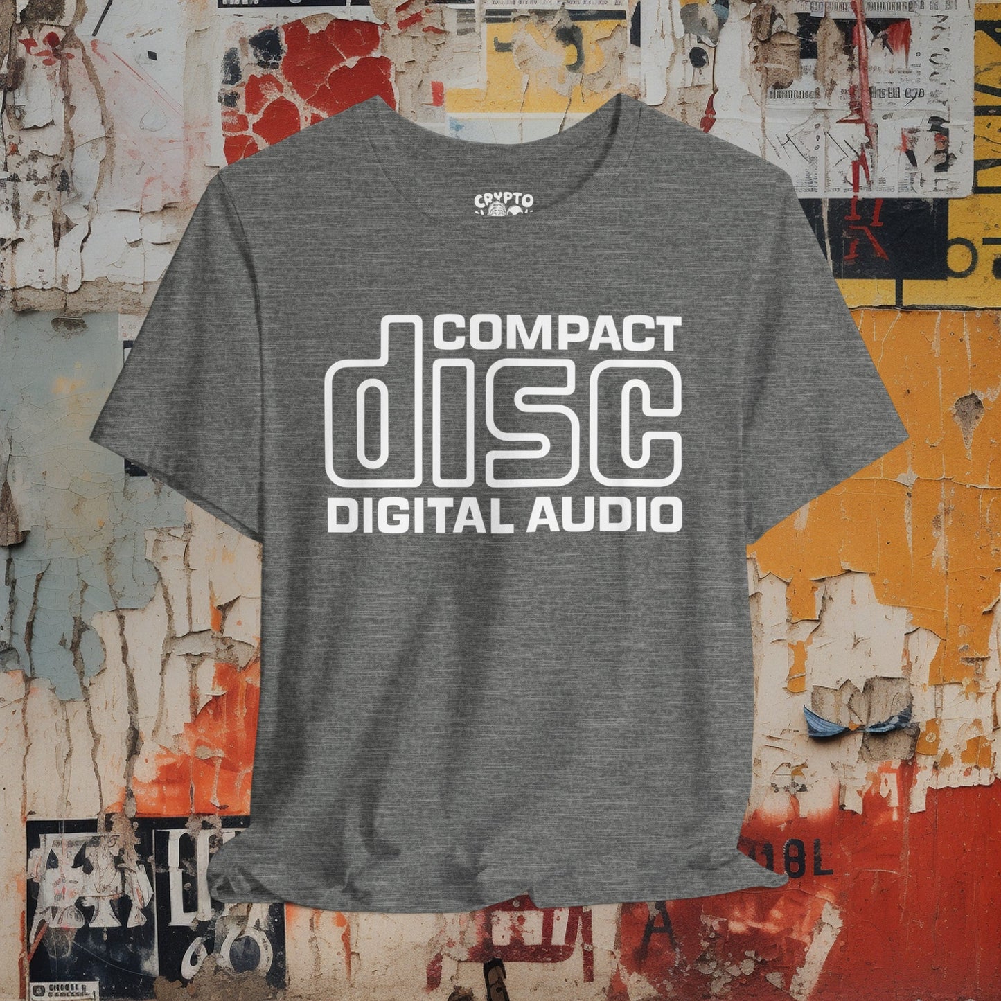 T-Shirt - Compact Disc Digital Audio Logo Tee | Bella + Canvas Unisex T-shirt from Crypto Zoo Tees