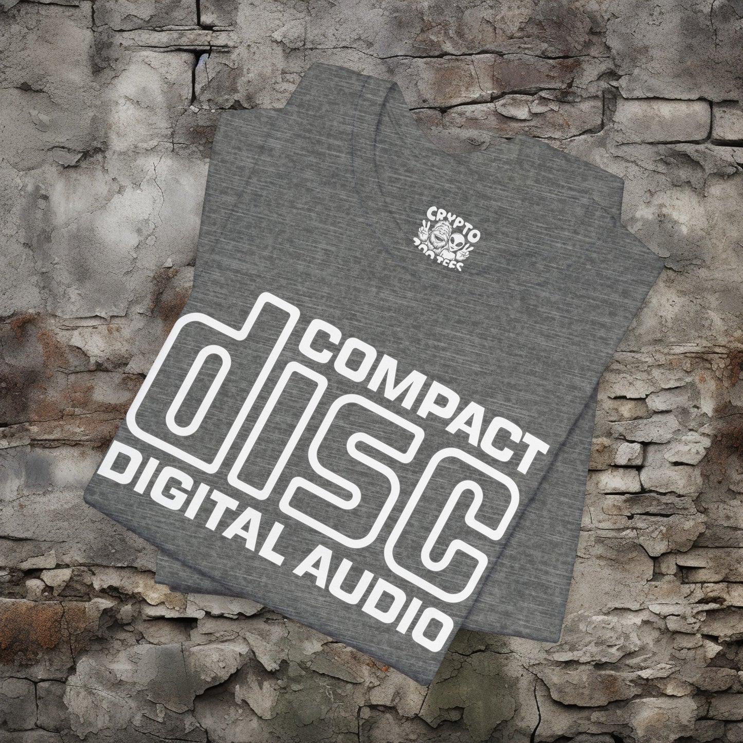 T-Shirt - Compact Disc Digital Audio Logo Tee | Bella + Canvas Unisex T-shirt from Crypto Zoo Tees