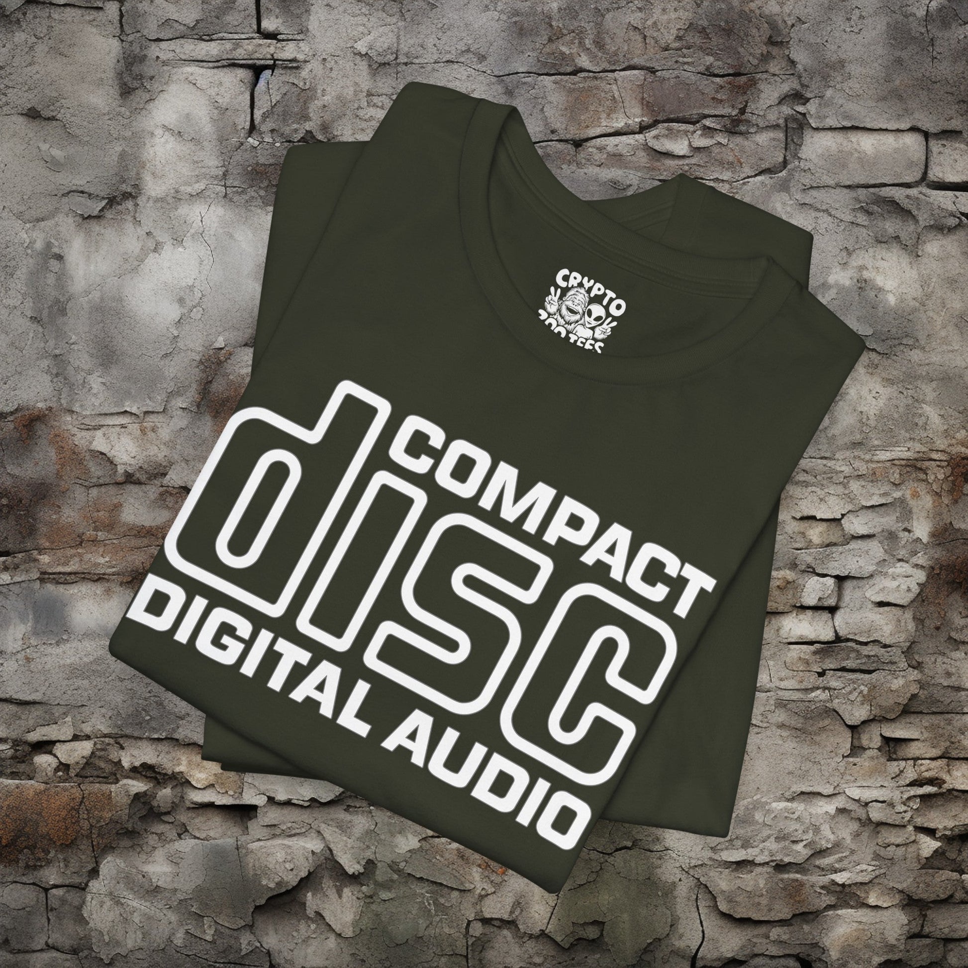 T-Shirt - Compact Disc Digital Audio Logo Tee | Bella + Canvas Unisex T-shirt from Crypto Zoo Tees