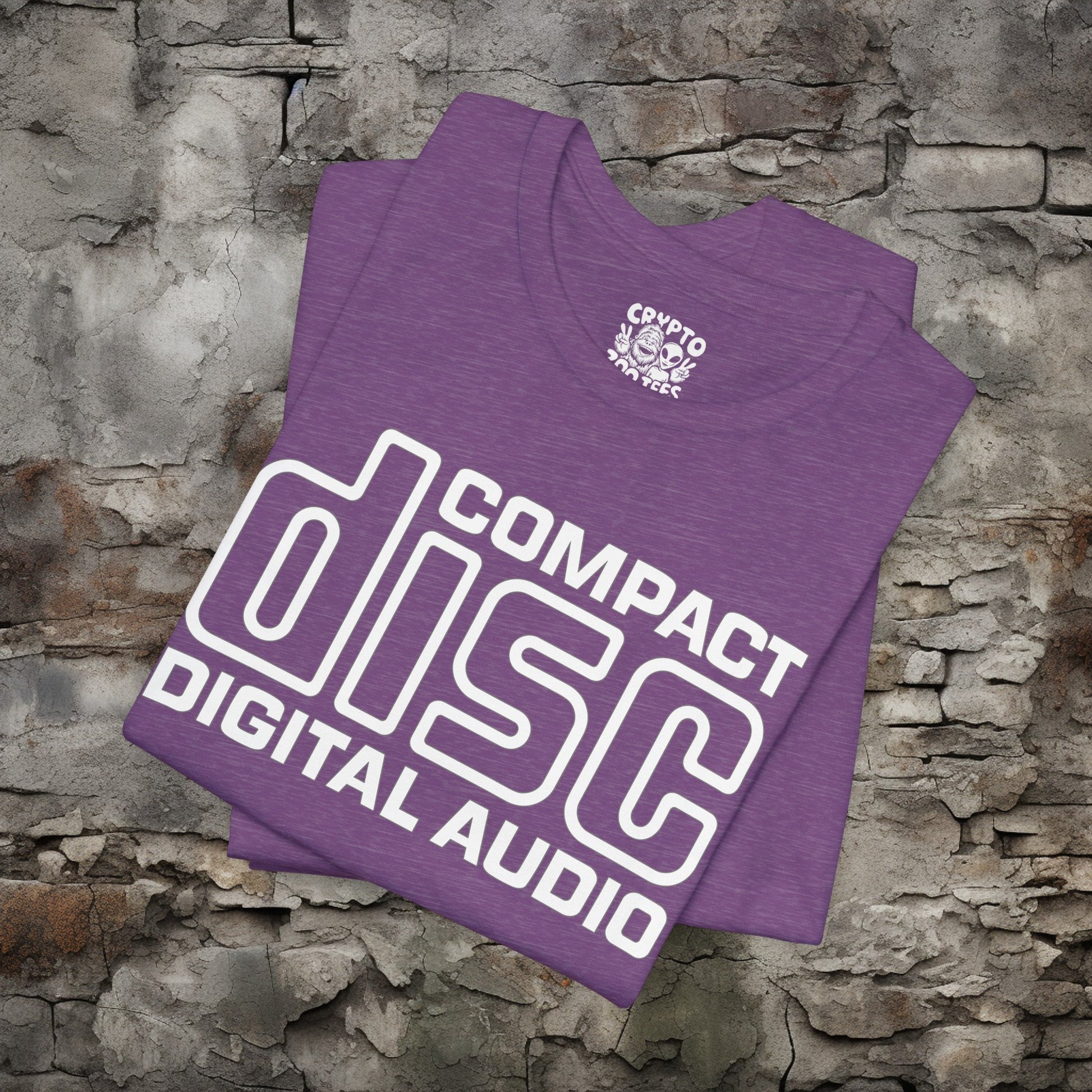 T-Shirt - Compact Disc Digital Audio Logo Tee | Bella + Canvas Unisex T-shirt from Crypto Zoo Tees