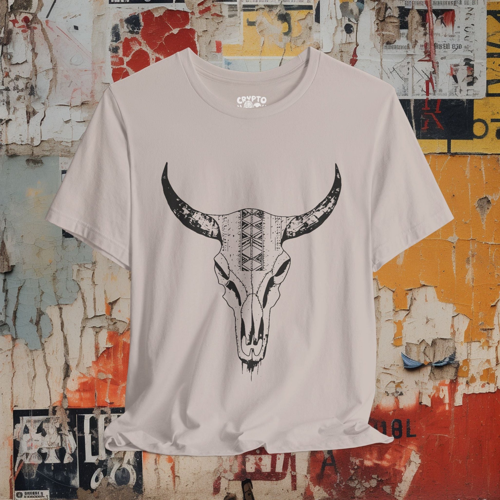 T-Shirt - Cow Skull Western Desert Tee | Unisex T-shirt | Western, Desert | Rustic, Southwestern from Crypto Zoo Tees