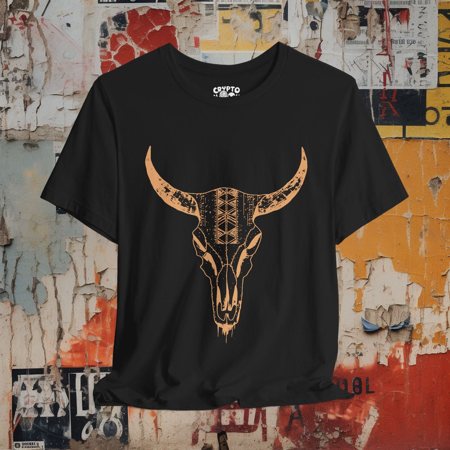 T-Shirt - Cow Skull Western Desert Tee | Unisex T-shirt | Western, Desert | Rustic, Southwestern from Crypto Zoo Tees