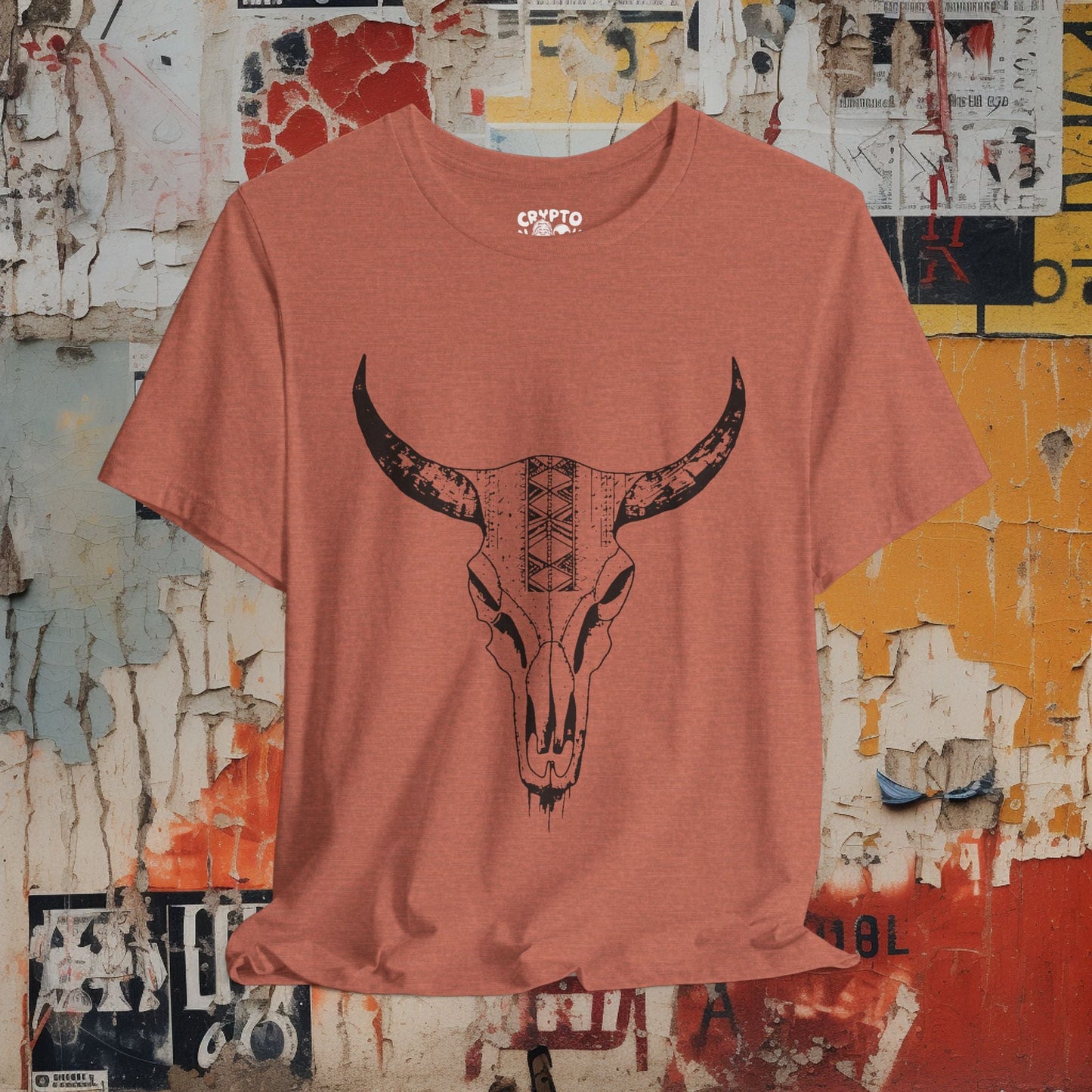 T-Shirt - Cow Skull Western Desert Tee | Unisex T-shirt | Western, Desert | Rustic, Southwestern from Crypto Zoo Tees