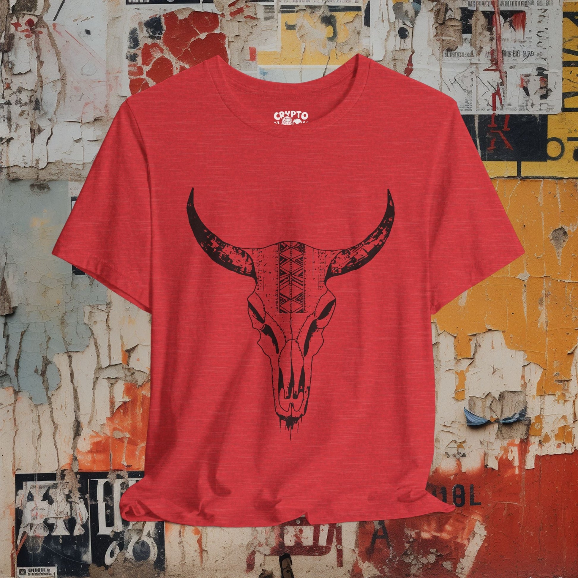 T-Shirt - Cow Skull Western Desert Tee | Unisex T-shirt | Western, Desert | Rustic, Southwestern from Crypto Zoo Tees