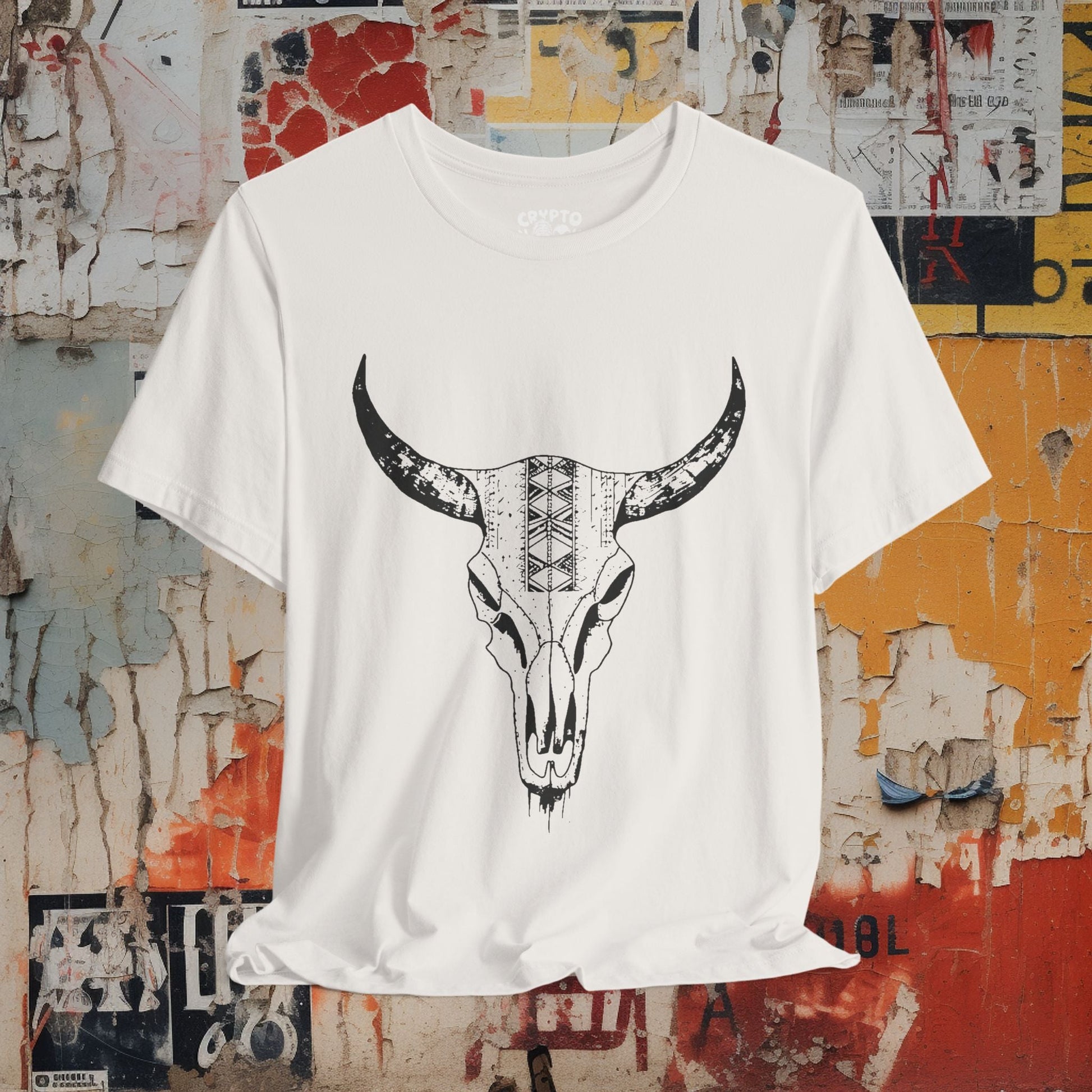 T-Shirt - Cow Skull Western Desert Tee | Unisex T-shirt | Western, Desert | Rustic, Southwestern from Crypto Zoo Tees