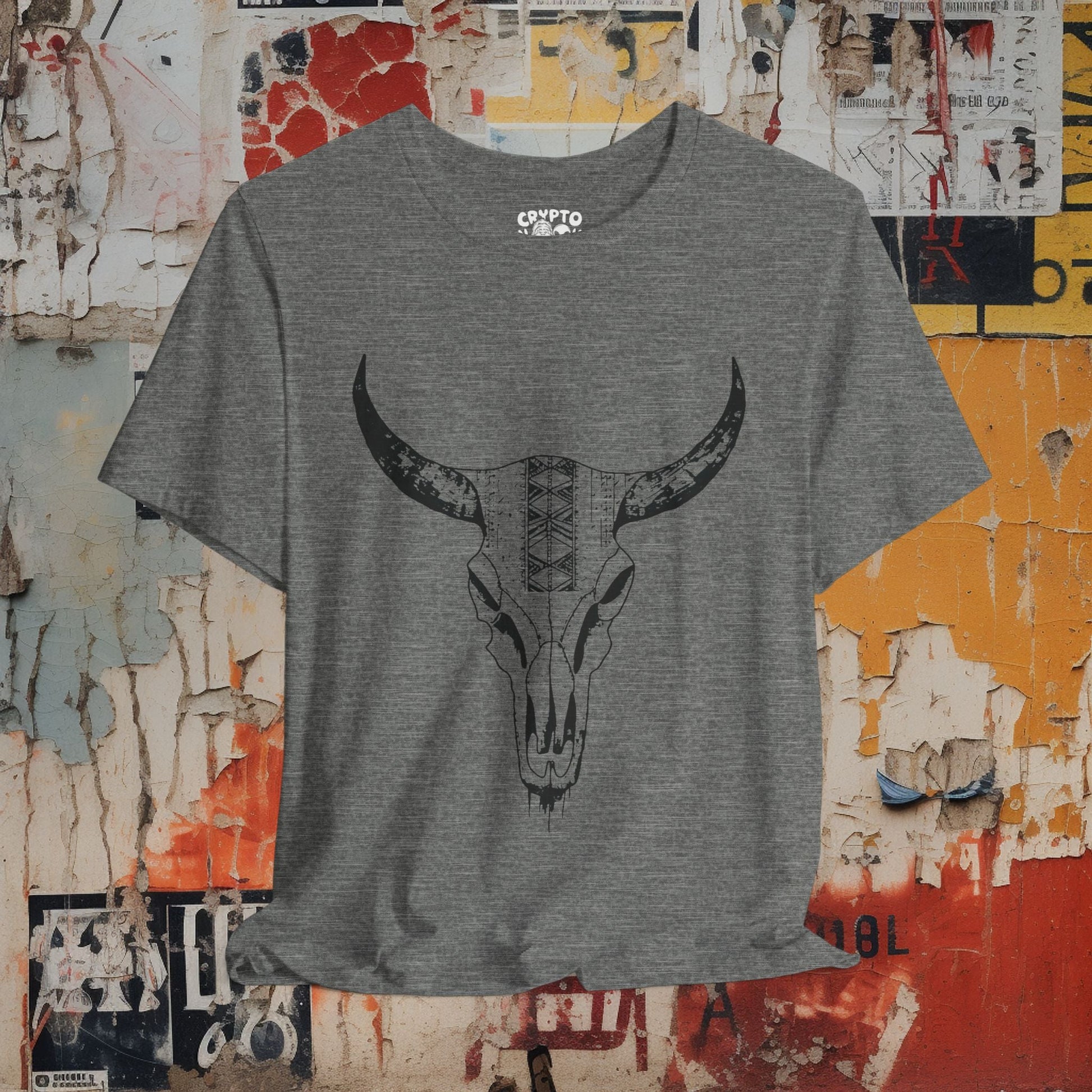 T-Shirt - Cow Skull Western Desert Tee | Unisex T-shirt | Western, Desert | Rustic, Southwestern from Crypto Zoo Tees