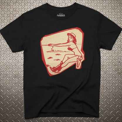 T-Shirt - Cowgirl Pinup Shirt | Unisex Heavy Cotton - Gildan 5000 | Retro & Vintage, Art & Artists | Rockabilly from Crypto Zoo Tees