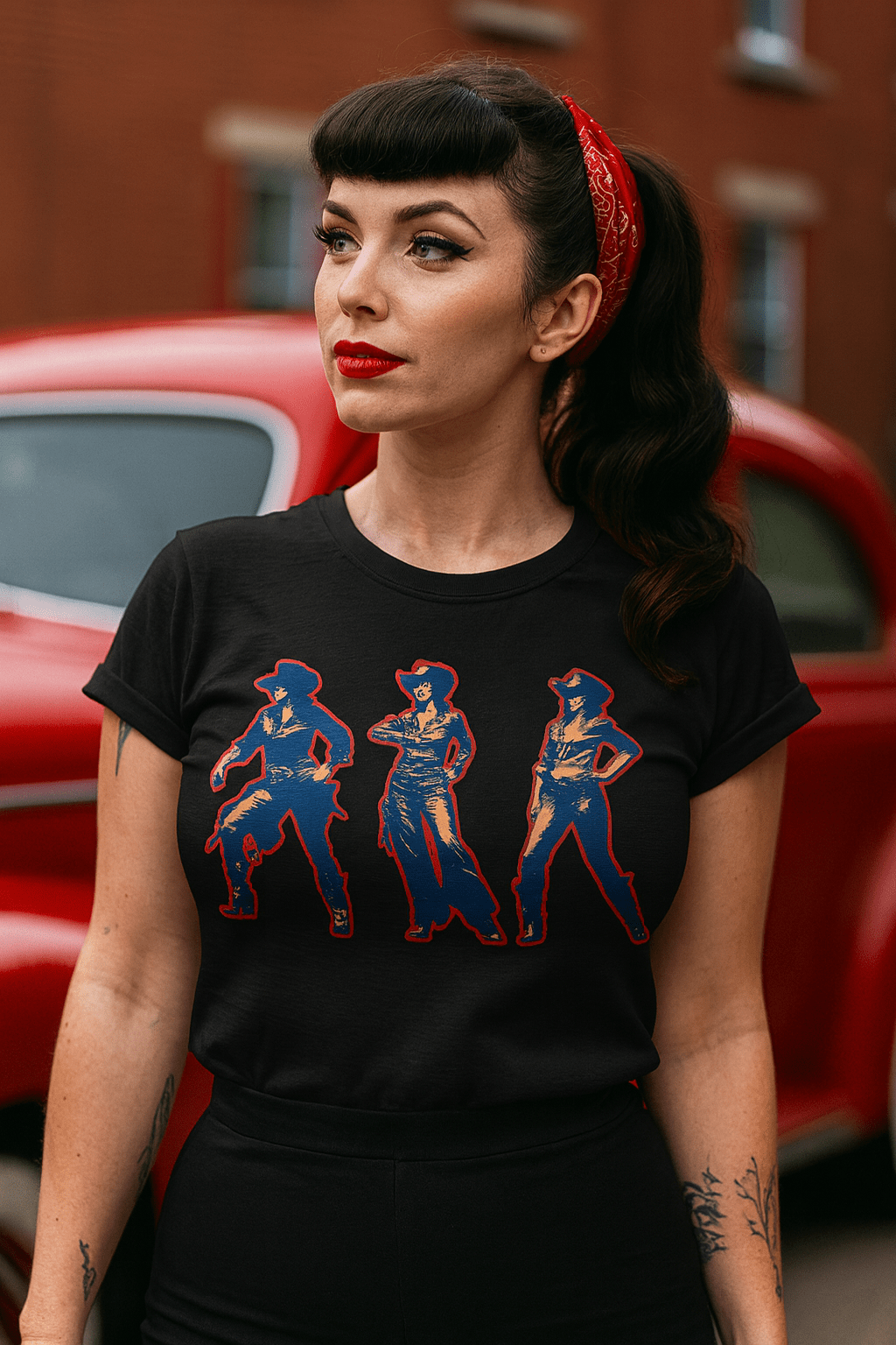 T-Shirt - Cowgirl Pop Art Trio | | Unisex T-shirt | Long Sleeve Tee | Ladies Shirt | Crewneck Sweatshirt | Hoodie from Crypto Zoo Tees