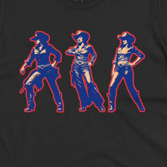 T-Shirt - Cowgirl Pop Art Trio | | Unisex T-shirt | Long Sleeve Tee | Ladies Shirt | Crewneck Sweatshirt | Hoodie from Crypto Zoo Tees