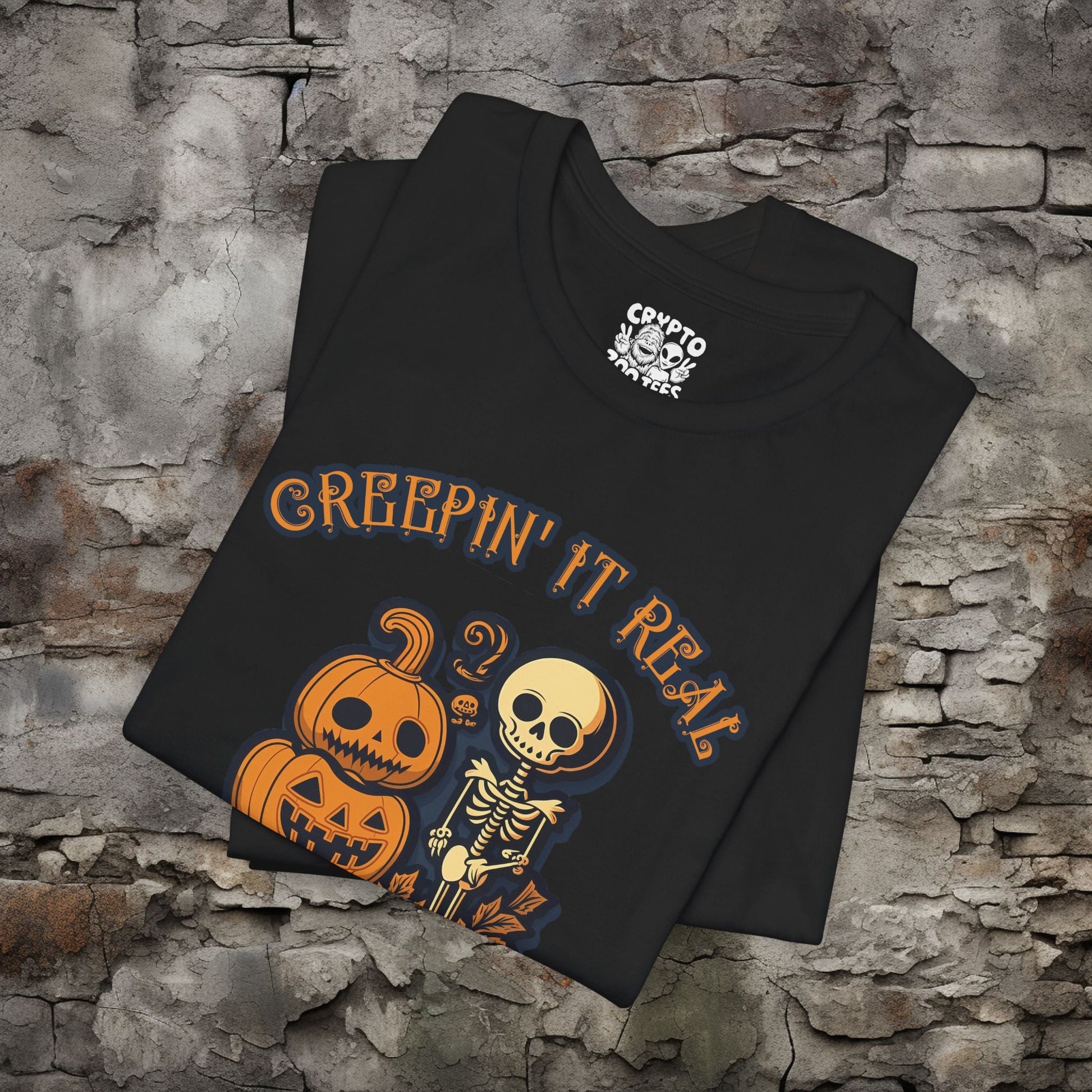 T-Shirt - Creepin It Real Halloween Tee | Unisex T-shirt | Halloween, Funny | Retro, Vintage from Crypto Zoo Tees