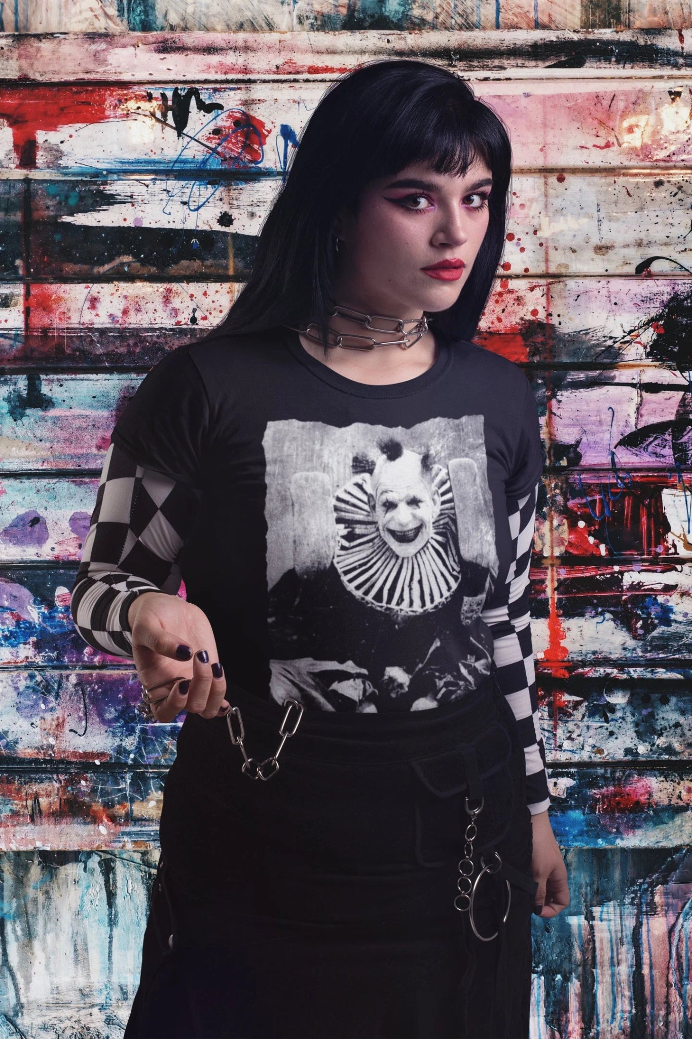 T-Shirt - Creepy Clown Halloween Horror | Goth | Ladies Tee from Crypto Zoo Tees