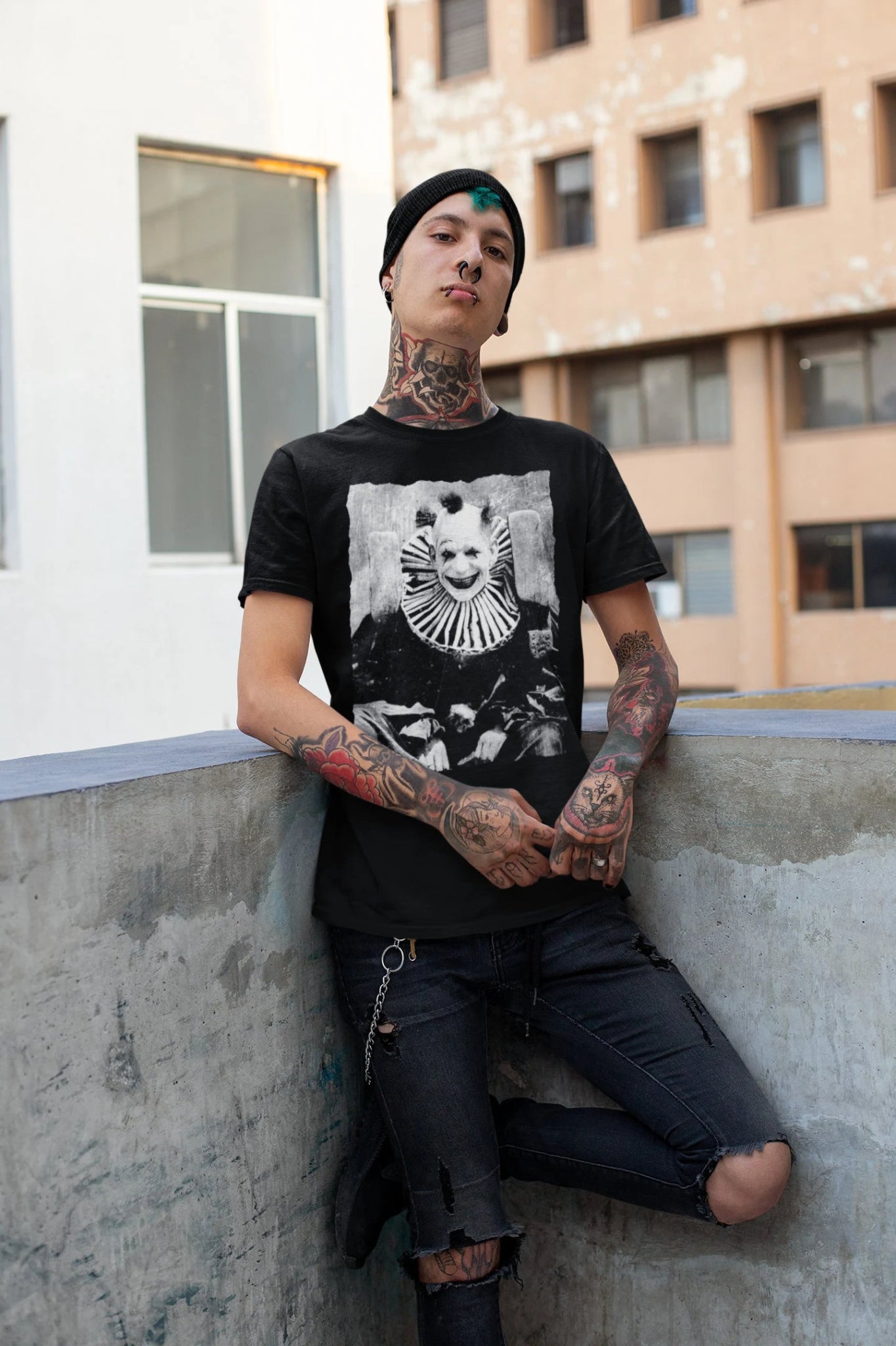 T-Shirt - Creepy Clown Halloween Horror | Goth | Unisex T-shirt from Crypto Zoo Tees