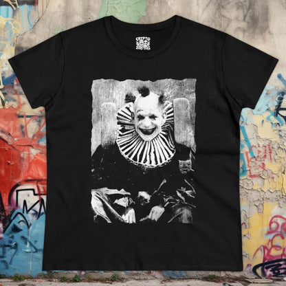 T-Shirt - CREEPY CLOWN Ladies T-Shirt | Ladies Tee | Paranormal, Halloween, Spiritual | Goth, Gothic from Crypto Zoo Tees