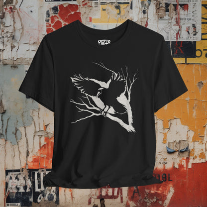 T-Shirt - Crow on Branch Tee | Bella + Canvas Unisex T-shirt from Crypto Zoo Tees