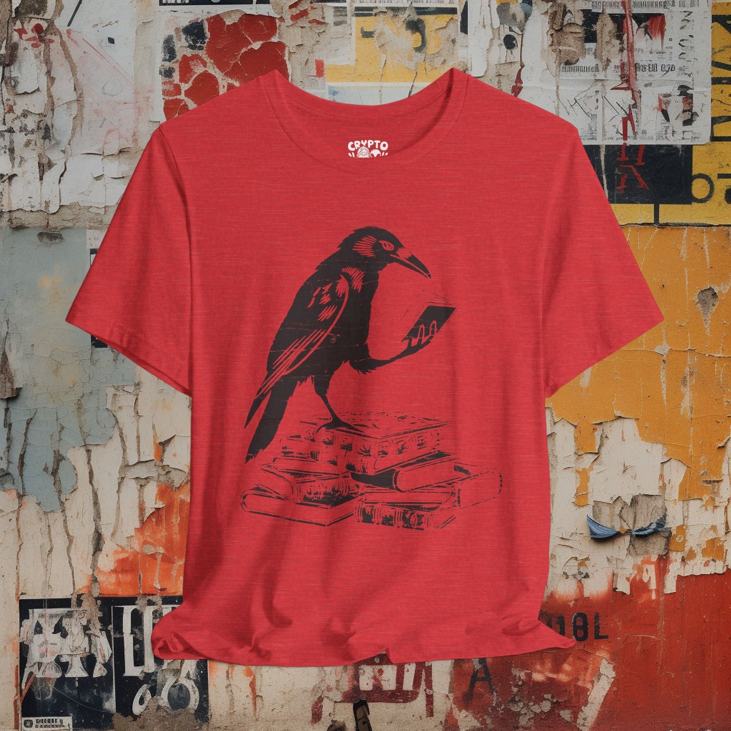 T-Shirt - Crow Reading Books | Unisex T-shirt | Funny, Animals, Books from Crypto Zoo Tees