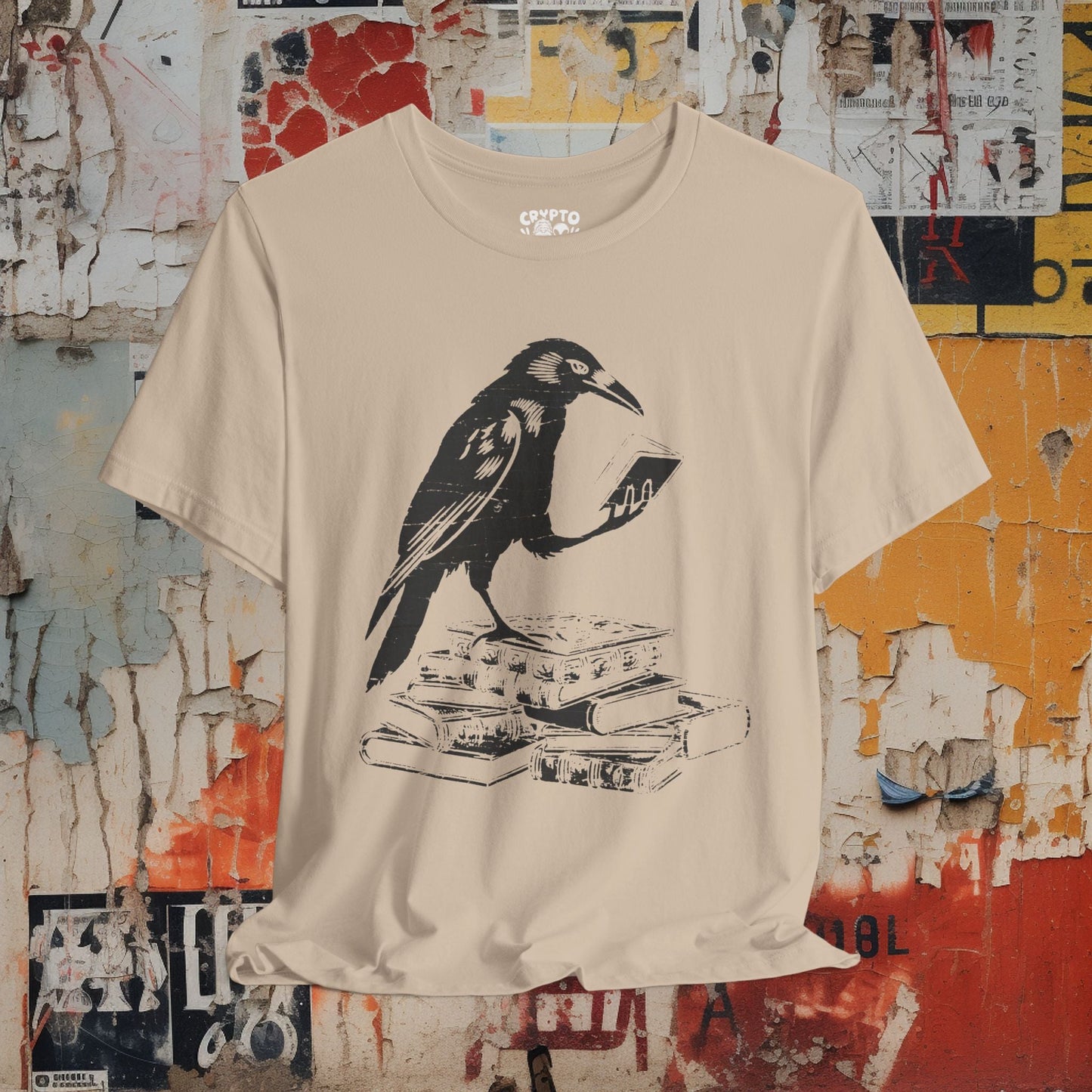 T-Shirt - Crow Reading Books | Unisex T-shirt | Funny, Animals, Books from Crypto Zoo Tees