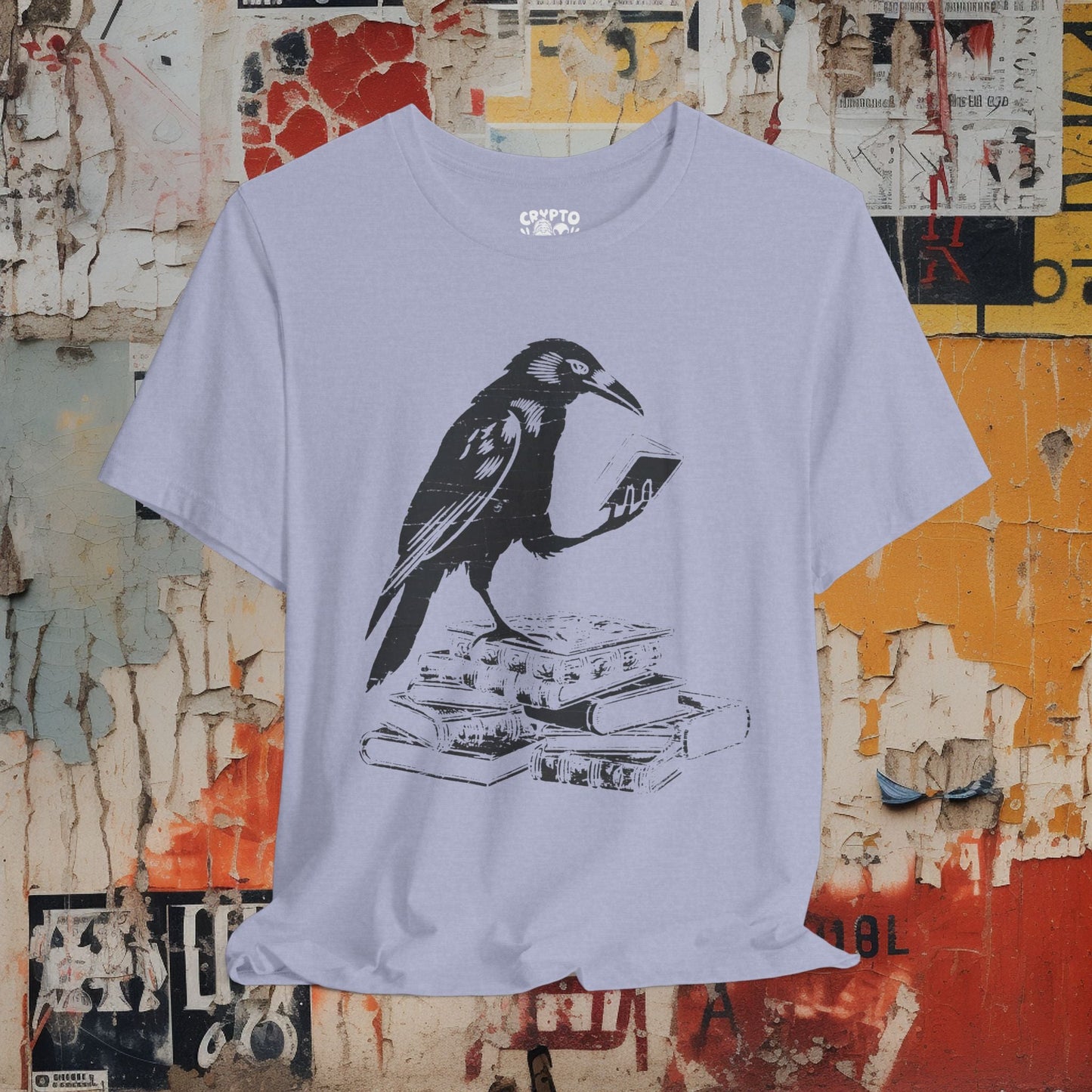 T-Shirt - Crow Reading Books | Unisex T-shirt | Funny, Animals, Books from Crypto Zoo Tees